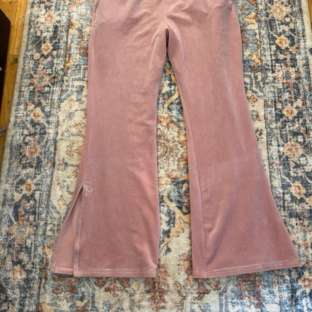 Paris Hilton pink jumpsuit rhinestone sweatpants - Picture 2 of 6